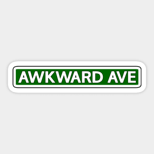 Awkward Ave Street Sign Sticker